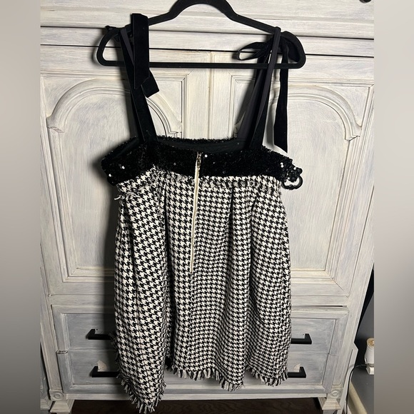 Sofie The Label She’s Classy Houndstooth Printed Tweed Sequin Mini Dress Party - Picture 11 of 13